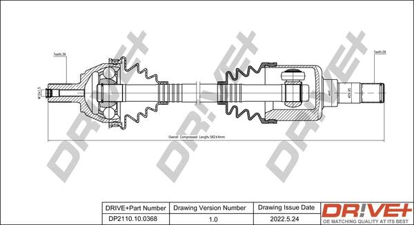 Dr!ve+ DP2110.10.0368 - Arbre de transmission cwaw.fr