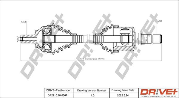 Dr!ve+ DP2110.10.0367 - Arbre de transmission cwaw.fr