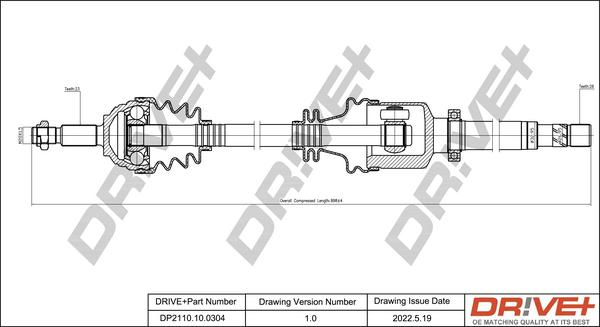 Dr!ve+ DP2110.10.0304 - Arbre de transmission cwaw.fr