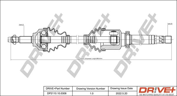 Dr!ve+ DP2110.10.0306 - Arbre de transmission cwaw.fr