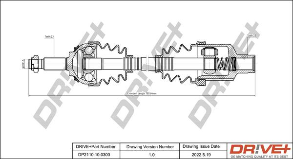 Dr!ve+ DP2110.10.0300 - Arbre de transmission cwaw.fr