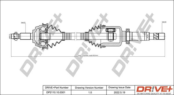 Dr!ve+ DP2110.10.0301 - Arbre de transmission cwaw.fr