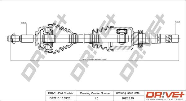 Dr!ve+ DP2110.10.0302 - Arbre de transmission cwaw.fr