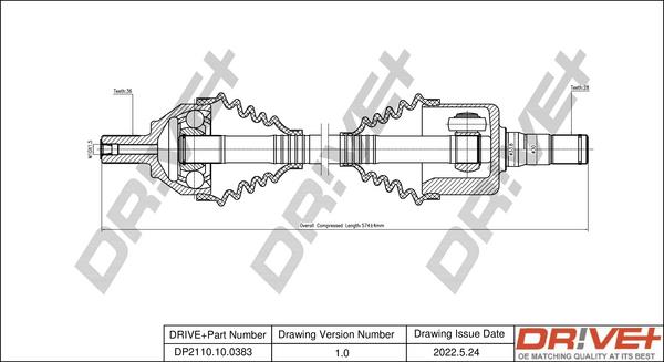 Dr!ve+ DP2110.10.0383 - Arbre de transmission cwaw.fr