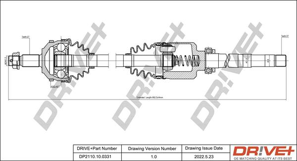 Dr!ve+ DP2110.10.0331 - Arbre de transmission cwaw.fr