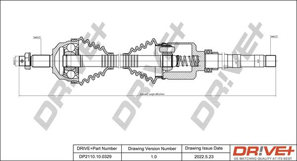 Dr!ve+ DP2110.10.0329 - Arbre de transmission cwaw.fr