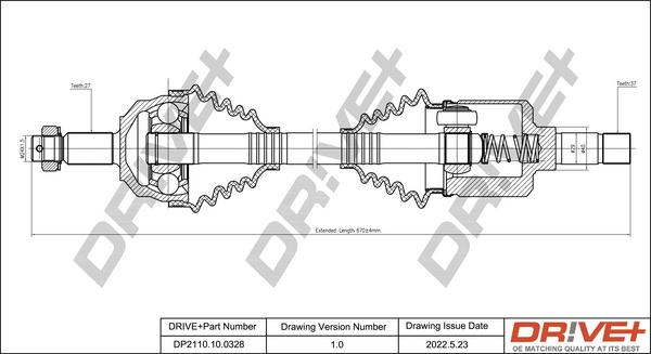 Dr!ve+ DP2110.10.0328 - Arbre de transmission cwaw.fr