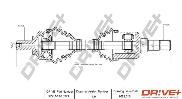 Dr!ve+ DP2110.10.0371 - Arbre de transmission cwaw.fr