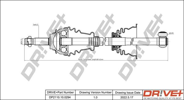 Dr!ve+ DP2110.10.0294 - Arbre de transmission cwaw.fr