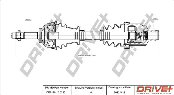 Dr!ve+ DP2110.10.0296 - Arbre de transmission cwaw.fr