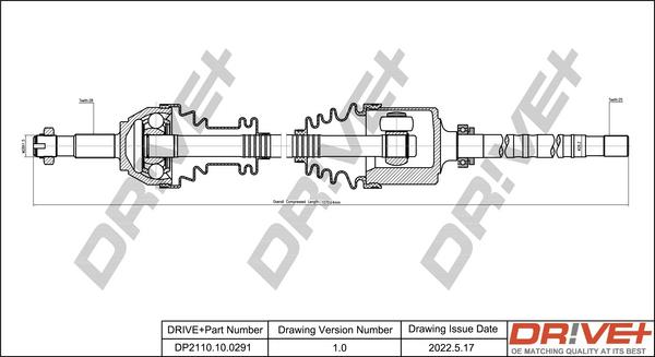 Dr!ve+ DP2110.10.0291 - Arbre de transmission cwaw.fr