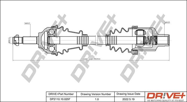 Dr!ve+ DP2110.10.0297 - Arbre de transmission cwaw.fr