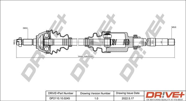 Dr!ve+ DP2110.10.0245 - Arbre de transmission cwaw.fr