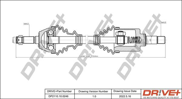 Dr!ve+ DP2110.10.0246 - Arbre de transmission cwaw.fr