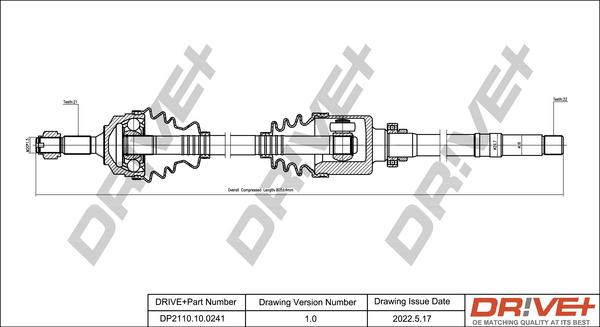 Dr!ve+ DP2110.10.0241 - Arbre de transmission cwaw.fr