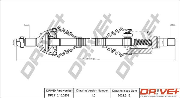 Dr!ve+ DP2110.10.0259 - Arbre de transmission cwaw.fr