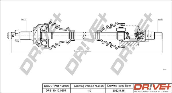 Dr!ve+ DP2110.10.0254 - Arbre de transmission cwaw.fr