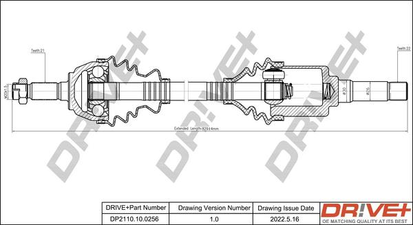 Dr!ve+ DP2110.10.0256 - Arbre de transmission cwaw.fr