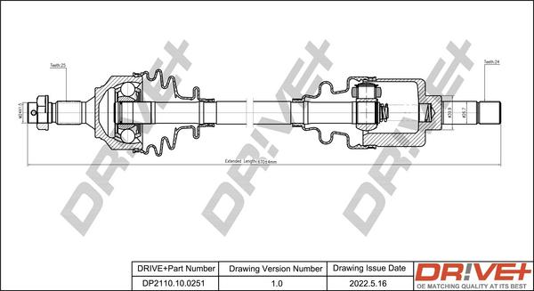 Dr!ve+ DP2110.10.0251 - Arbre de transmission cwaw.fr