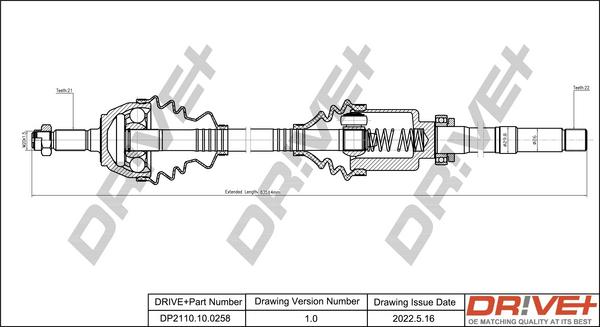 Dr!ve+ DP2110.10.0258 - Arbre de transmission cwaw.fr