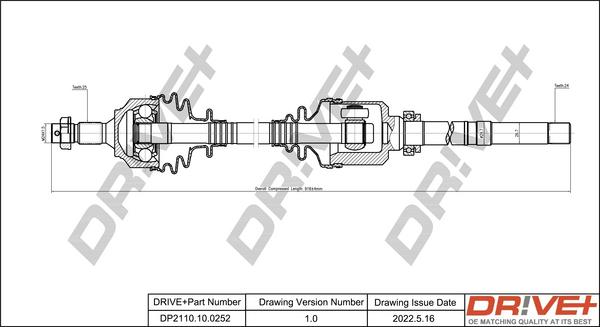 Dr!ve+ DP2110.10.0252 - Arbre de transmission cwaw.fr