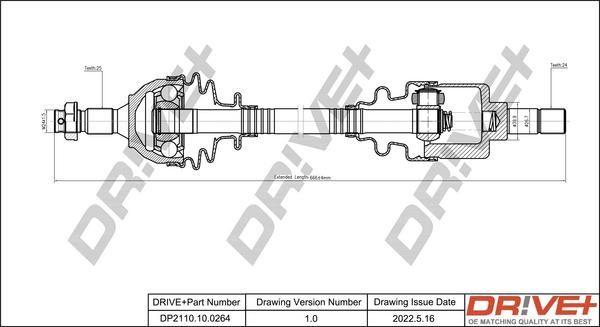 Dr!ve+ DP2110.10.0264 - Arbre de transmission cwaw.fr