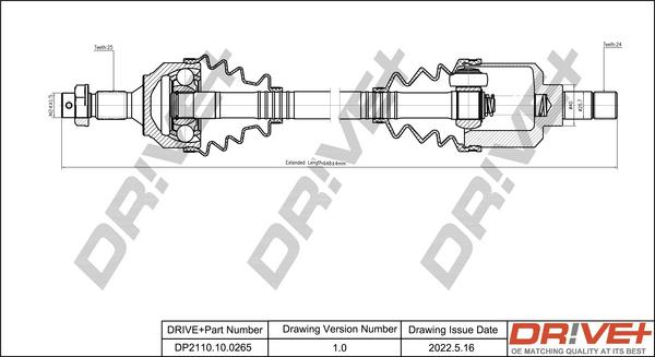 Dr!ve+ DP2110.10.0265 - Arbre de transmission cwaw.fr