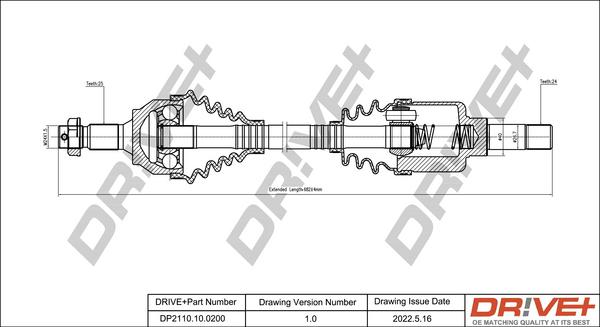 Dr!ve+ DP2110.10.0200 - Arbre de transmission cwaw.fr