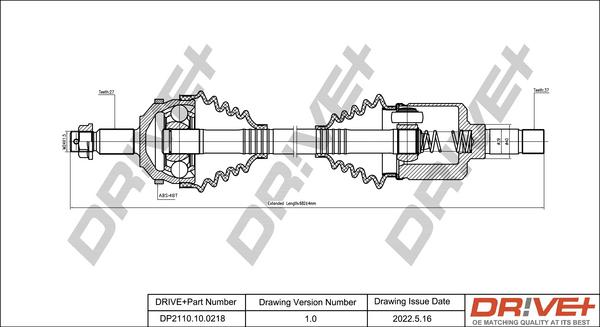 Dr!ve+ DP2110.10.0218 - Arbre de transmission cwaw.fr