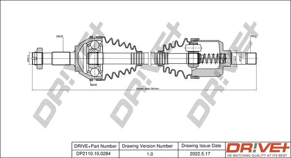 Dr!ve+ DP2110.10.0284 - Arbre de transmission cwaw.fr