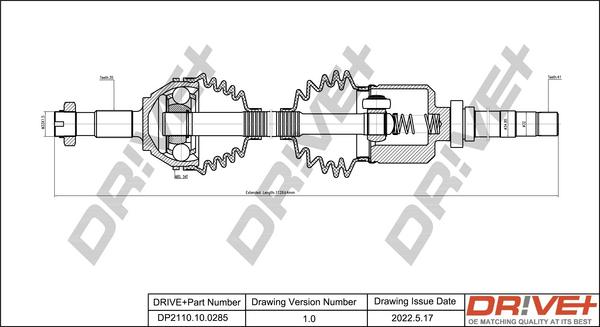 Dr!ve+ DP2110.10.0285 - Arbre de transmission cwaw.fr