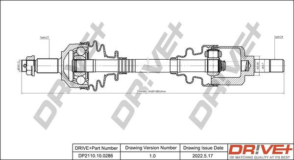 Dr!ve+ DP2110.10.0286 - Arbre de transmission cwaw.fr