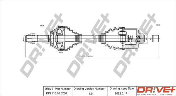 Dr!ve+ DP2110.10.0280 - Arbre de transmission cwaw.fr