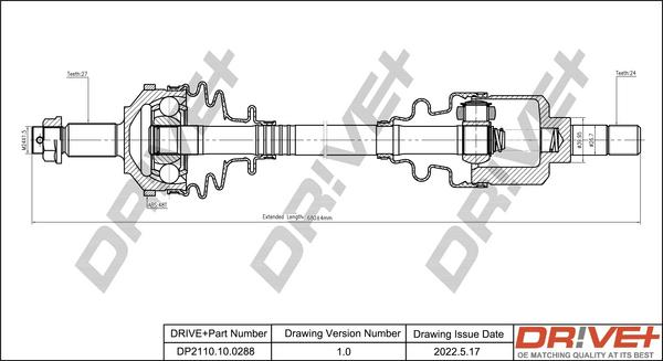 Dr!ve+ DP2110.10.0288 - Arbre de transmission cwaw.fr