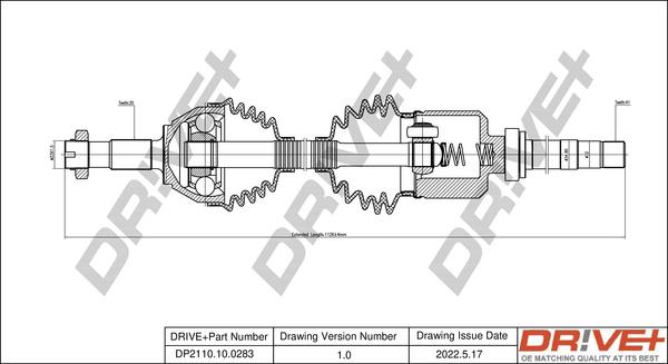 Dr!ve+ DP2110.10.0283 - Arbre de transmission cwaw.fr