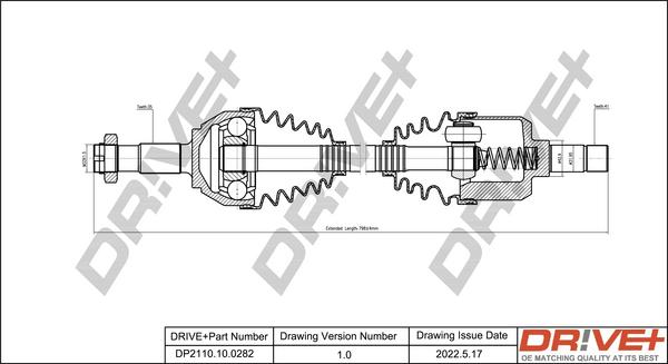 Dr!ve+ DP2110.10.0282 - Arbre de transmission cwaw.fr