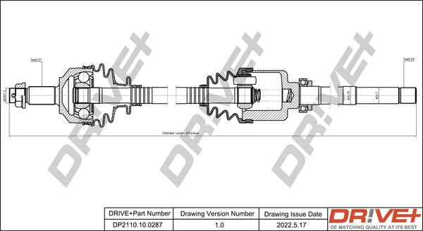 Dr!ve+ DP2110.10.0287 - Arbre de transmission cwaw.fr