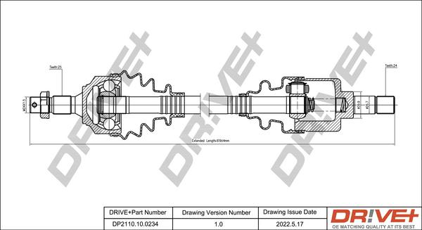 Dr!ve+ DP2110.10.0234 - Arbre de transmission cwaw.fr