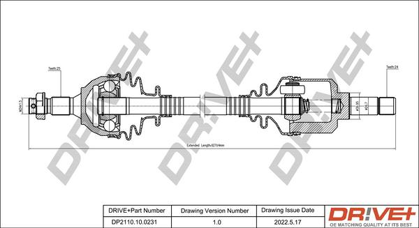 Dr!ve+ DP2110.10.0231 - Arbre de transmission cwaw.fr