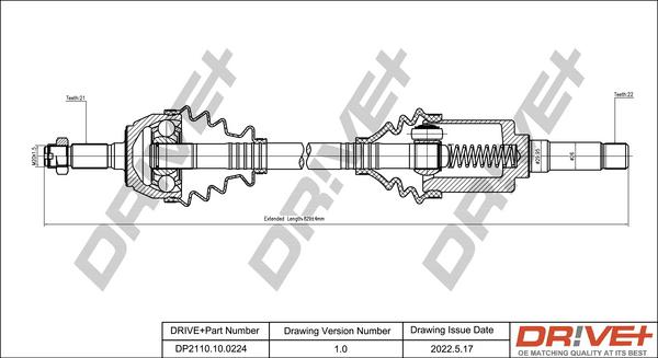 Dr!ve+ DP2110.10.0224 - Arbre de transmission cwaw.fr