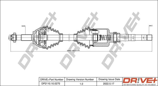 Dr!ve+ DP2110.10.0275 - Arbre de transmission cwaw.fr