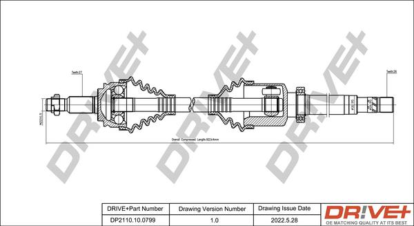 Dr!ve+ DP2110.10.0799 - Arbre de transmission cwaw.fr