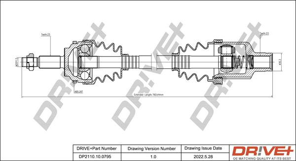 Dr!ve+ DP2110.10.0795 - Arbre de transmission cwaw.fr