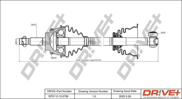 Dr!ve+ DP2110.10.0790 - Arbre de transmission cwaw.fr