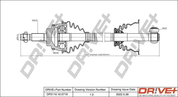 Dr!ve+ DP2110.10.0719 - Arbre de transmission cwaw.fr