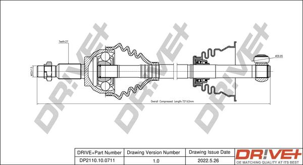 Dr!ve+ DP2110.10.0711 - Arbre de transmission cwaw.fr