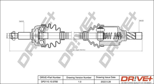 Dr!ve+ DP2110.10.0780 - Arbre de transmission cwaw.fr