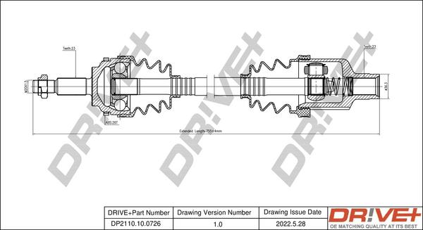 Dr!ve+ DP2110.10.0726 - Arbre de transmission cwaw.fr