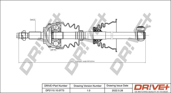 Dr!ve+ DP2110.10.0773 - Arbre de transmission cwaw.fr