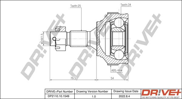 Dr!ve+ DP2110.10.1549 - Jeu de joints, arbre de transmission cwaw.fr